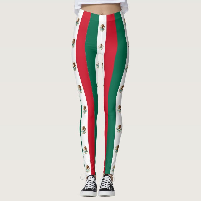Leggings Légendes avec drapeau du Mexique (Devant)