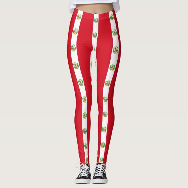 Leggings Légendes avec drapeau du Pérou (Devant)