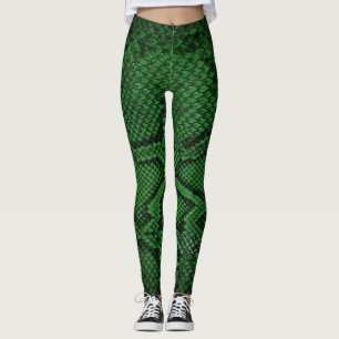 Leggings Légendes avec motif de serpent vert foncé