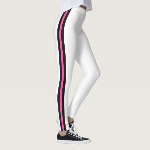 Leggings Légendes blanches en bande latérale avec des coule