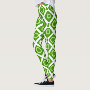 Leggings Légendes Carrés du Cercle blanc vert frais