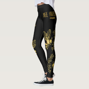 Leggings Légendes d'abeille noire et d'or superbes - La Fo