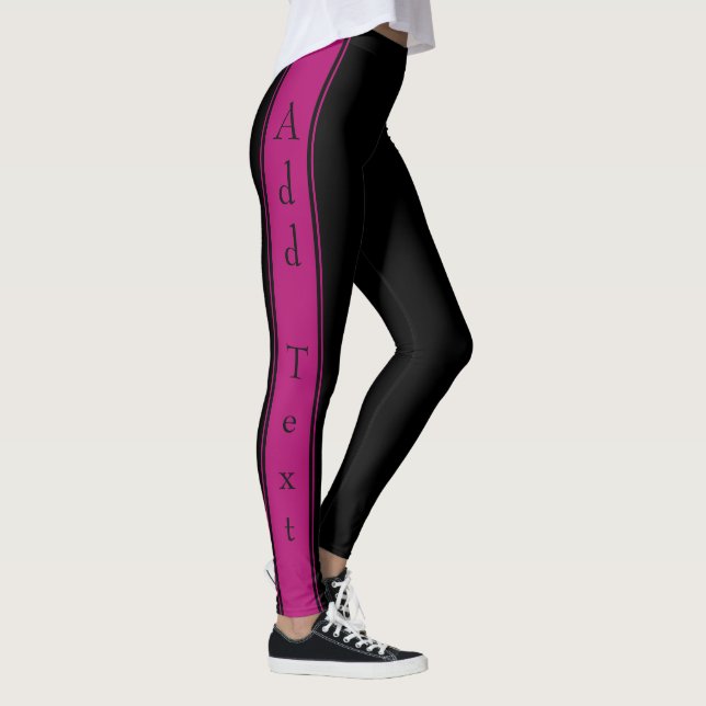 Leggings Légendes de bande latérale Texte personnalisé - Ch (Droite)