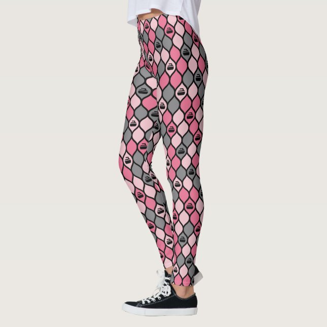 Leggings Légendes de carreaux de curling - rose/gris (Gauche)