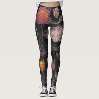 Leggings Légendes de conception de fleurs