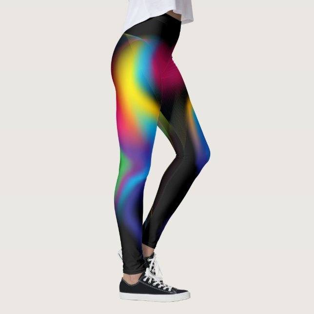 Leggings Légendes de conception fractale arc-en-ciel (Droite)