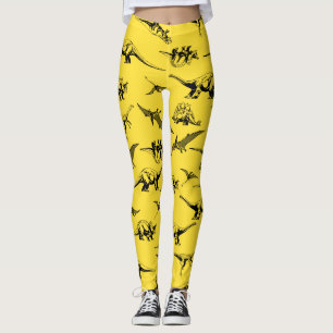 Leggings Légendes de dinosaures jaunes