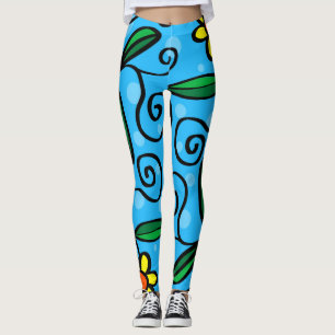 Leggings légendes de fleurs de gribouillis