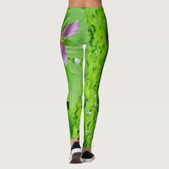 Leggings Légendes de fleurs de Trillium rose (Dos)