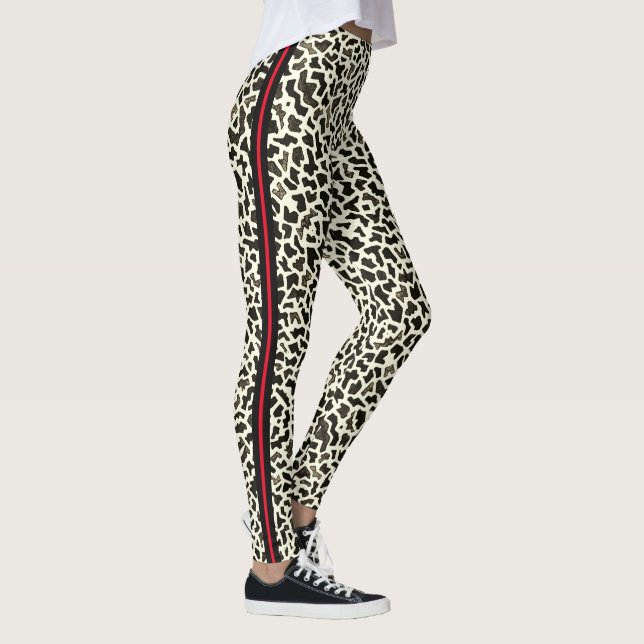 Leggings Légendes de léopard avec la Grève rouge (Droite)