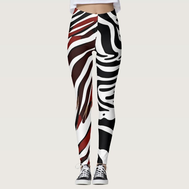 Leggings Légendes de modèle Zebra opposées (Devant)