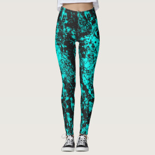 Leggings Légendes de pinceau Cyan