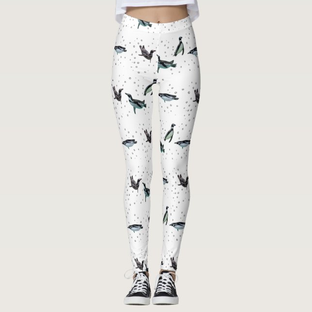 Leggings Légendes de pingouins mousseux (choisir la couleur (Devant)