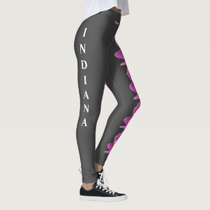 Leggings Légendes de pivoine gris Indiana State Flower