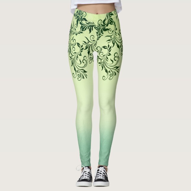 Leggings Légendes de rêve vert citron (Devant)