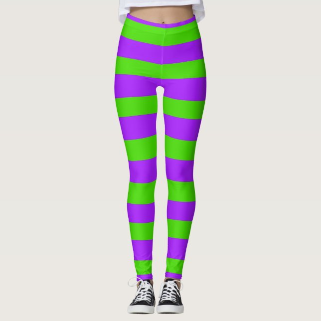 Leggings Légendes de St. Urho pourpres et vertes (Devant)