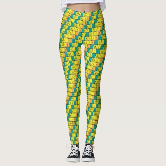 Leggings Légendes de table périodique FitChick 2 (Devant)