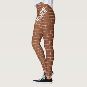 Leggings Légendes de texte personnalisées - Mur de briques