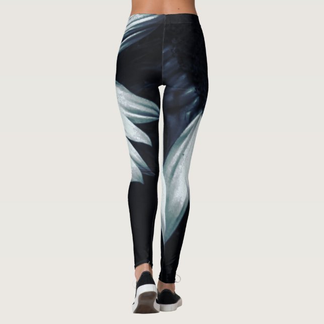 Leggings Légendes de tournesol noir et blanc (Dos)