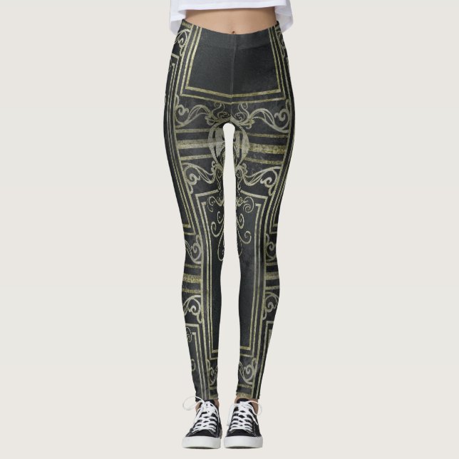 Leggings Légendes d'Eldrich Symmétrica à carreaux (Devant)