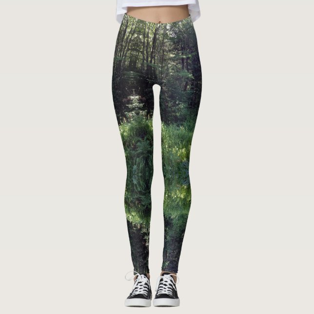 Leggings Légendes des femmes des arbres verts de forêt mode (Devant)