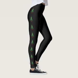 Leggings Légendes d'esquisse d'arbre de Noël funky