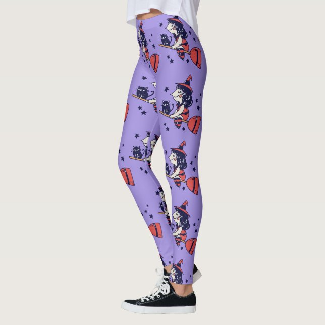 Leggings Légendes d'Halloween sorcières mignonnes (Gauche)