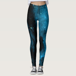 Leggings Légendes d'impression en galaxie bleue