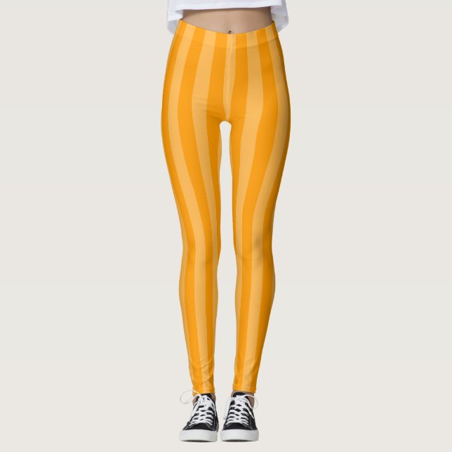Leggings Légendes en bande verticale orange brillante (Devant)