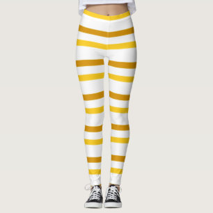 Leggings Légendes en rayures jaunes de moutarde