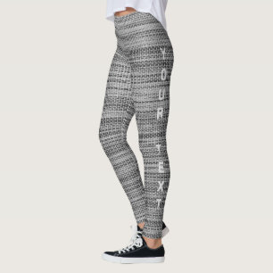 Leggings Légendes en tissu gris avec texte personnalisé
