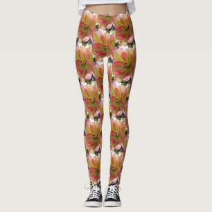 Leggings Légendes florales de la tulipe rose et jaune