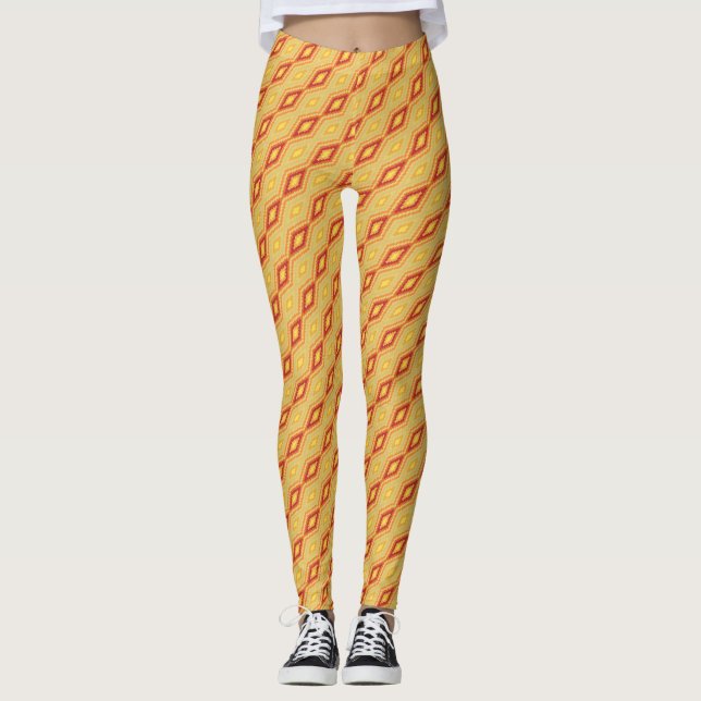 Leggings Légendes géométriques à motif diamant (Devant)