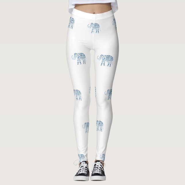Leggings Légendes imprimées éléphantes (Devant)
