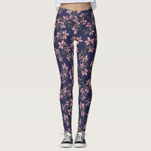 Leggings Légendes mignonnes florales pourpres