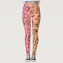 Légendes Motifs Abstraites en tissu noir rose