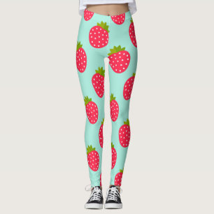Leggings Légendes motifs bleues aux fraises