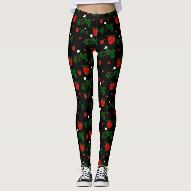 Leggings Légendes Motifs de fraises sauvages (Devant)