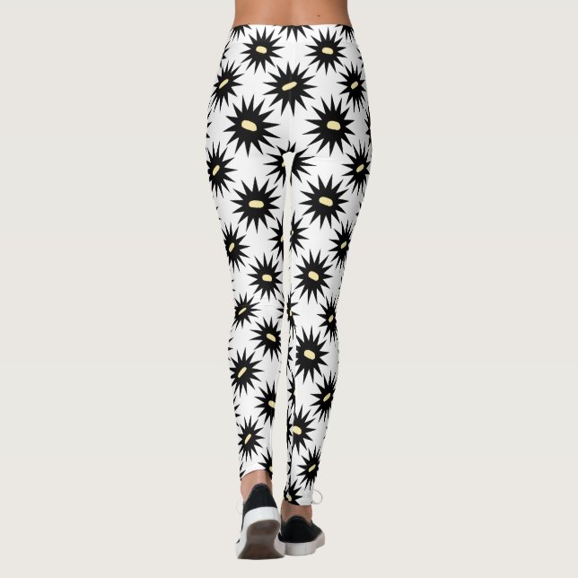 Leggings Légendes motifs noirs et blancs (Dos)
