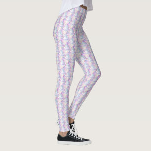 Leggings Légendes motifs pourpres en plume et perles boho
