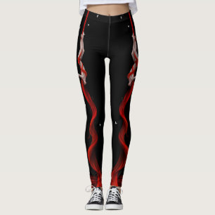 Leggings Légendes noires et rouges de soie, aérialiste,
