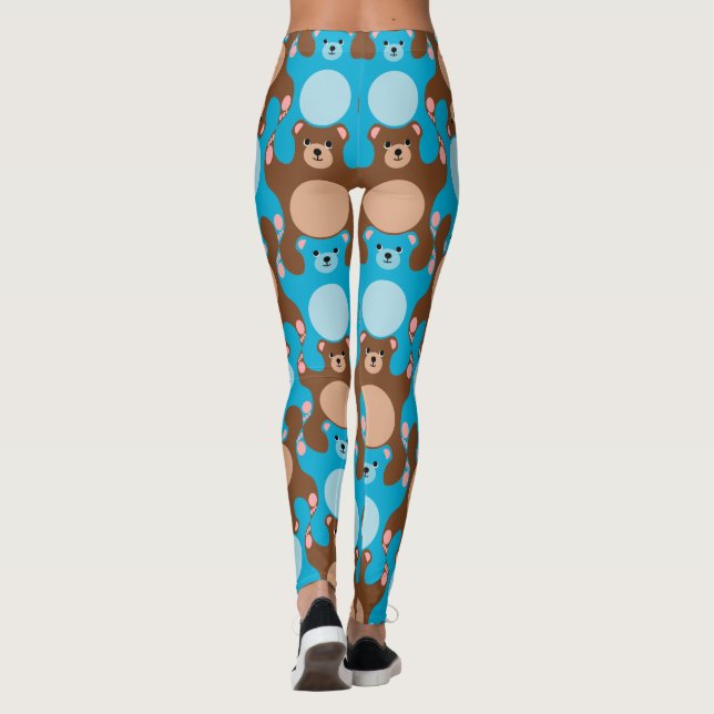 Leggings Légendes Nounours bleues ados (Dos)