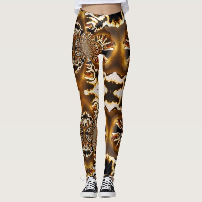Leggings Légendes personnalisées magiques de feu fractal (Devant)