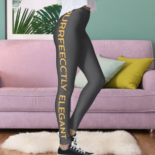Leggings Légendes personnalisées Soft Gold Dark Grey Texte 
