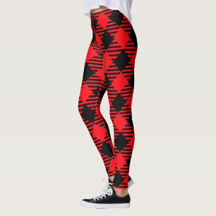 Leggings Légendes plaid Rouge & Noir Multicolor Femmes Tigh
