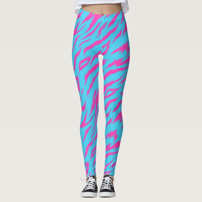 Leggings Légendes roses flamboyantes avec Arrière - plan bl (Devant)