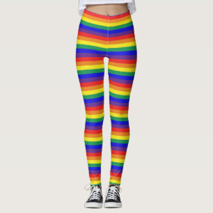 Leggings Légendes striées arc-en-ciel