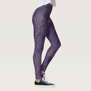 Leggings Légères Taches de Grunge au Crayon Violet