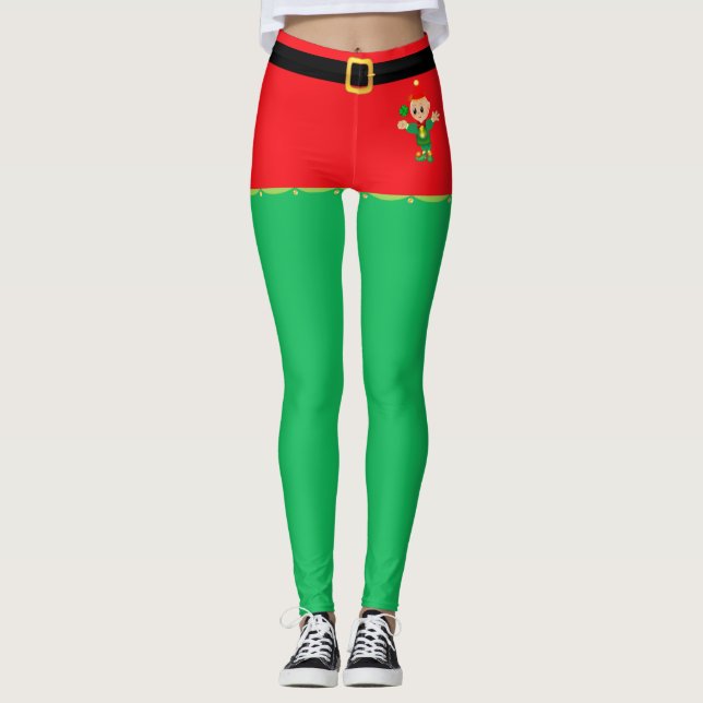 Leggings Léggations des elfes de Noël (Devant)