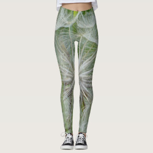Leggings Léggations florales blanches et vertes